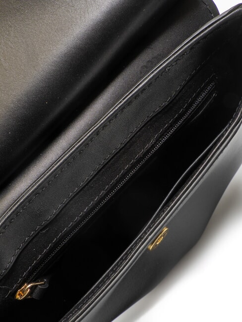 ERICA Geantă de umăr din piele Negru de aur - Genți femei