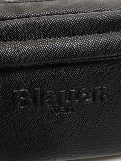 WALLSTREET Borsetă cu imprimeu Saffiano și buzunar BLACK - Borsete de brâu