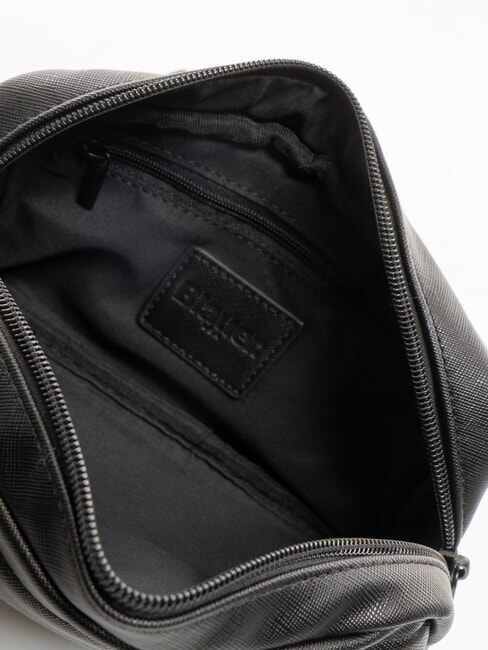 WALLSTREET Borsetă cu imprimeu Saffiano și buzunar BLACK - Borsete de brâu