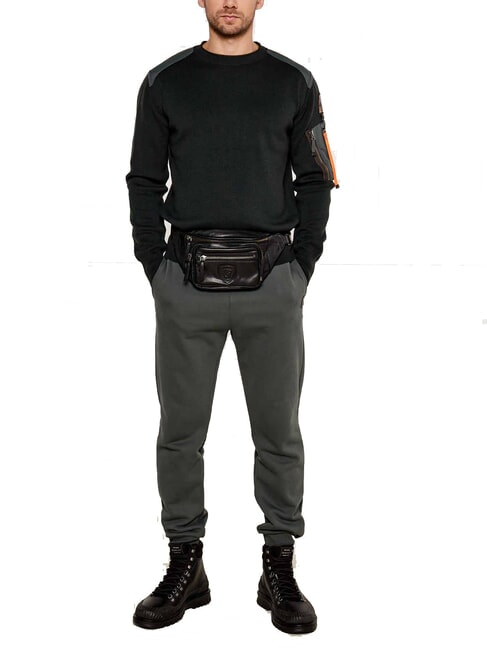 FIRSTCLASS Borsetă din piele BLACK - Borsete de brâu