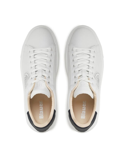 BUCK Adidași din piele alb/marinier - Pantofi bărbați