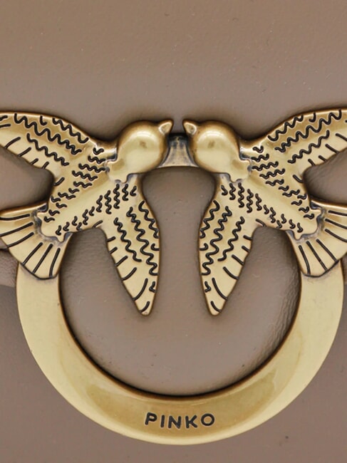 LOVE BOX Mini geantă nappa cu clapă biscuit de ghimbir-aur antic - Genți femei