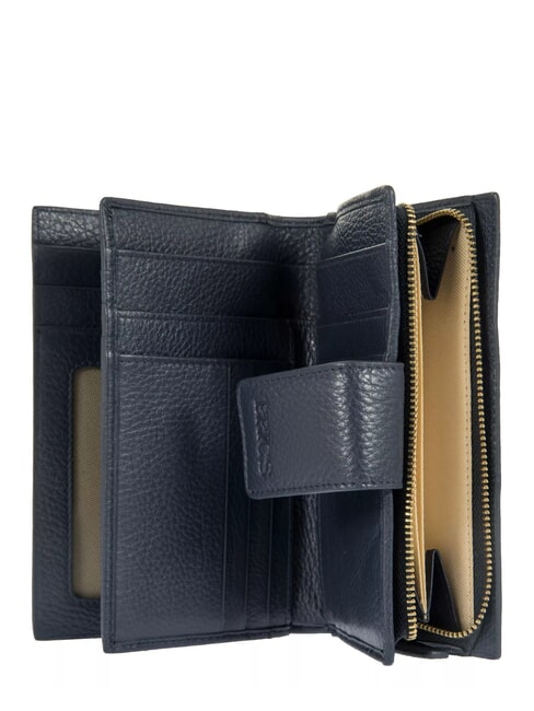 MARMOLADA Portofel din piele ciocănită albastru - Portofele femei