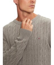 TOMMY HILFIGER TH  Pulover cu guler rotund gri mediu heather - Pulovere pentru bărbați - 3