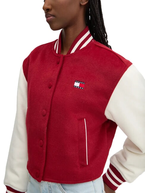 TH JEANS Jachetă scurtă din amestec de lână roșu de regată - Jachete pentru femei