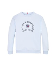 TOMMY HILFIGER TH KIDS Hanorac cu guler rotund și imprimeu albastru răcoros - Hanorac pentru bebeluși - 4