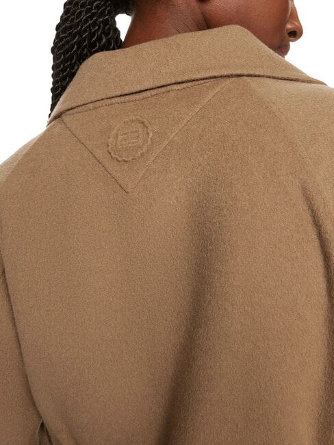 TH Halat de baie din amestec de lână maro sepia deschis - Paltoane de damă