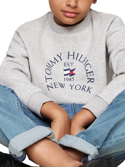 TH KIDS Hanorac cu guler rotund și imprimeu gri deschis heather - Hanorac pentru bebeluși