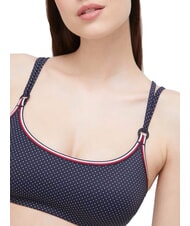 TOMMY HILFIGER TH Sutien de bikini bandeau cerul deșertului cu buline - Costume de baie pentru femei - 4