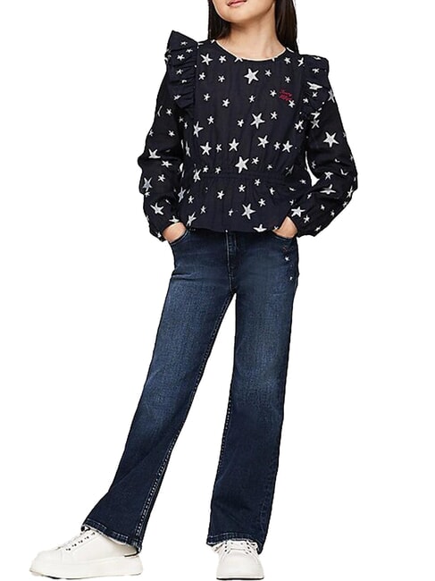 TH KIDS Blugi evazați albastru-negru - Pantaloni pentru copii