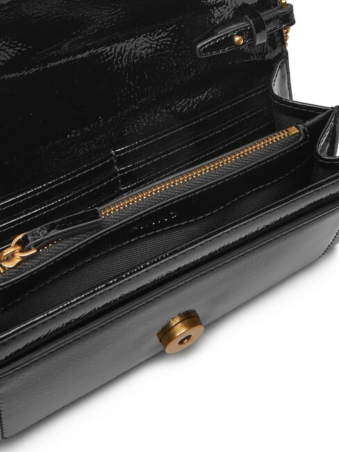 LOVE ONE Geantă mini de umăr strălucitoare aur negru-vechi - Genți femei