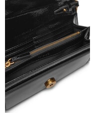 PINKO LOVE ONE Geantă mini de umăr strălucitoare aur negru-vechi - Genți femei - 4