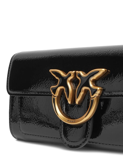 LOVE ONE Geantă mini de umăr strălucitoare aur negru-vechi - Genți femei