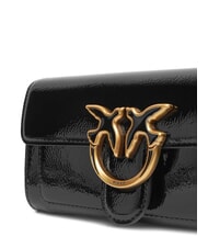 PINKO LOVE ONE Geantă mini de umăr strălucitoare aur negru-vechi - Genți femei - 5