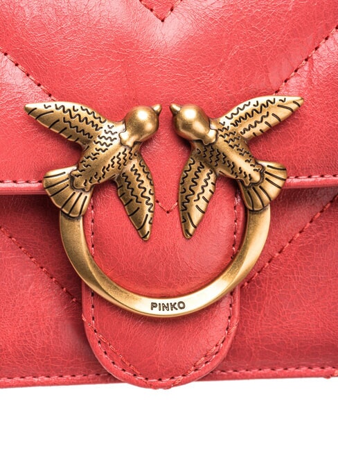 LOVE ONE MINI Geanta mini din piele despicata coral. aur picant-vechi - Genți femei