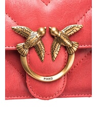 PINKO LOVE ONE MINI Geanta mini din piele despicata coral. aur picant-vechi - Genți femei - 4