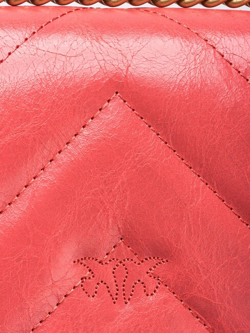 LOVE ONE MINI Geanta mini din piele despicata coral. aur picant-vechi - Genți femei