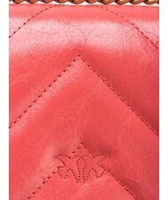 PINKO LOVE ONE MINI Geanta mini din piele despicata coral. aur picant-vechi - Genți femei - 5