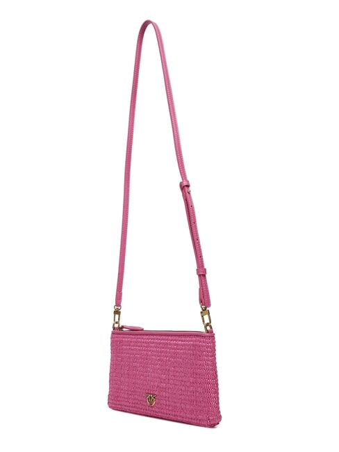 FLAT Geantă de umăr tip poșetă din rafie cu curea de mână ch-sfecla de aur antic - Genți femei