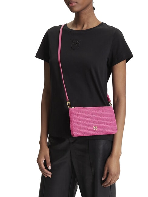 FLAT Geantă de umăr tip poșetă din rafie cu curea de mână ch-sfecla de aur antic - Genți femei