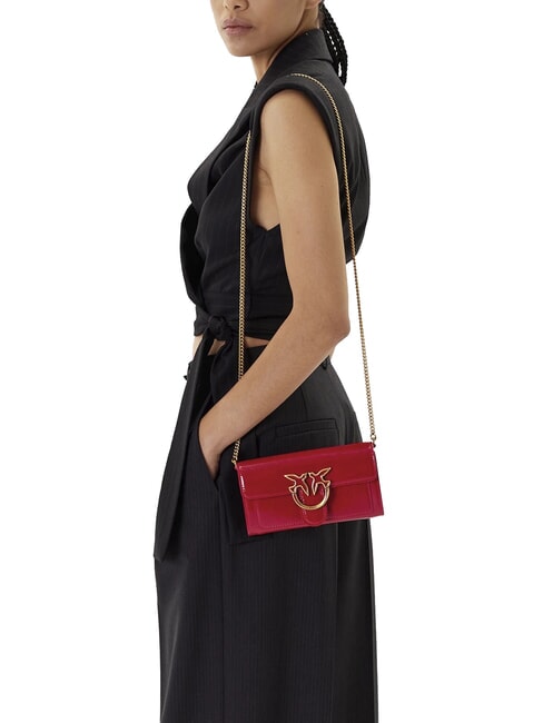 LOVE ONE Geantă mini de umăr strălucitoare aur roșu-vechi - Genți femei