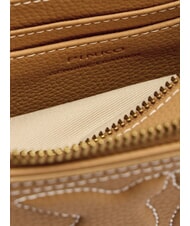 PINKO CARRIE Geanta mini de umar, din piele nugat-aur antic - Genți femei - 7