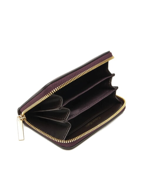 EMBOSSED LOGO Portofel mediu cu fermoar fudge/espresso - Portofele femei