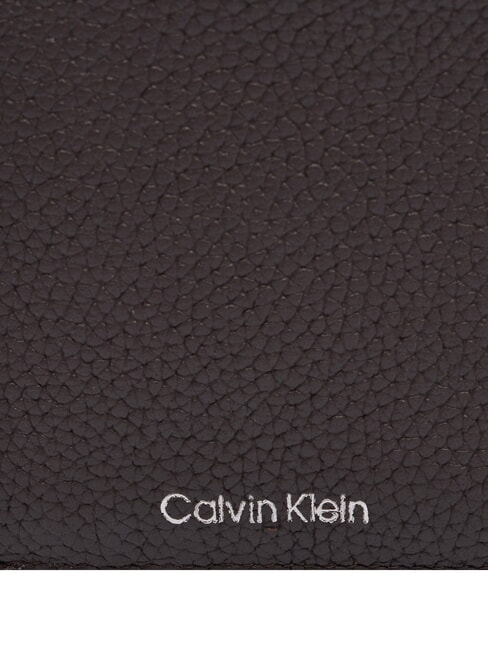 FOIL EMBOSS  Portofel vertical din piele maro închis - Portofele bărbați