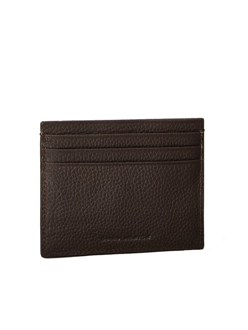 FOIL EMBOSS  Portcard plat din piele maro închis - Portofele bărbați