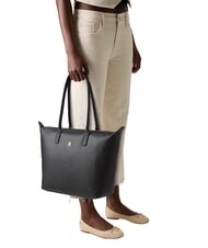 TOMMY HILFIGER POPETTE SOFT Geantă de cumpărături de umăr negru - Genți femei - 6
