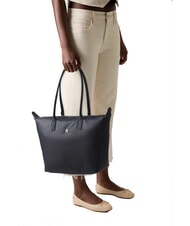 TOMMY HILFIGER POPETTE SOFT Geantă de cumpărături de umăr albastru spațial/negru - Genți femei - 6