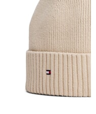 TOMMY HILFIGER TH FLAG Căciulă beanie din bumbac cu manșetă bej clasic - Căciuli - 3