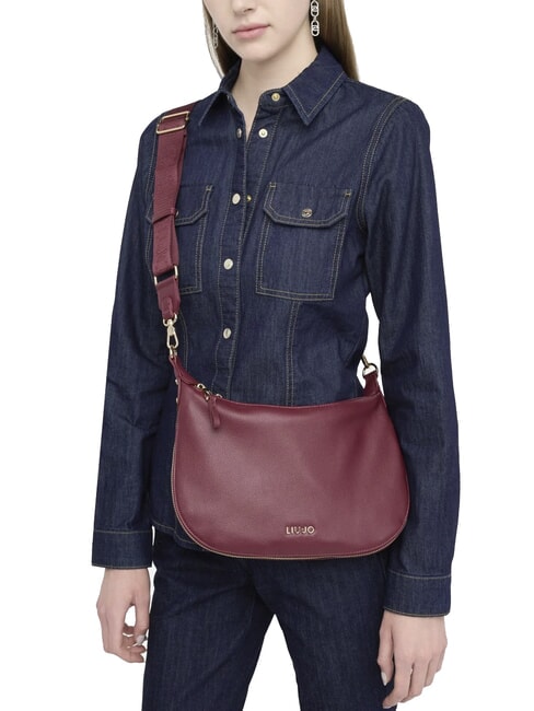 KALISKA Geantă hobo cu curea de umăr vin roșu - Genți femei