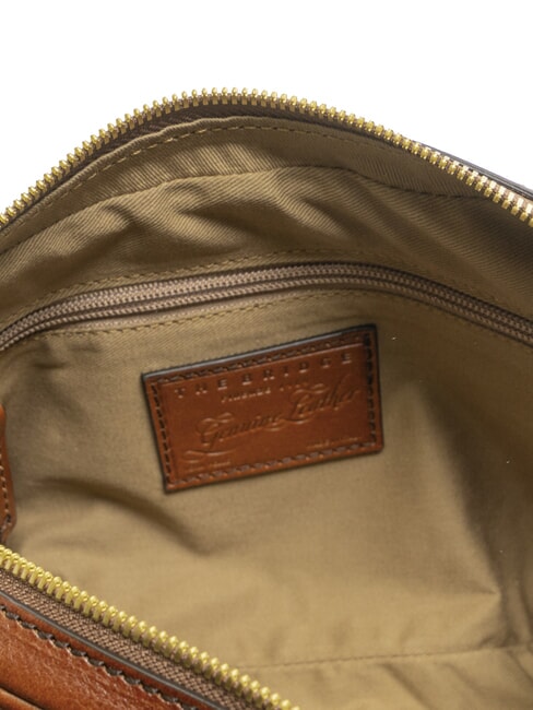 VESPUCCI Geantă de m&acirc;nă din piele cu m&acirc;ner BROWN - Genți femei