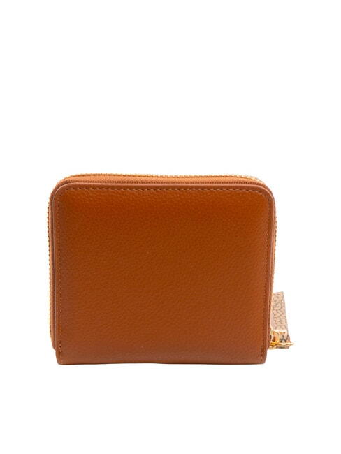 BIRDIE Portofel mic din piele cu fermoar maro - Portofele femei