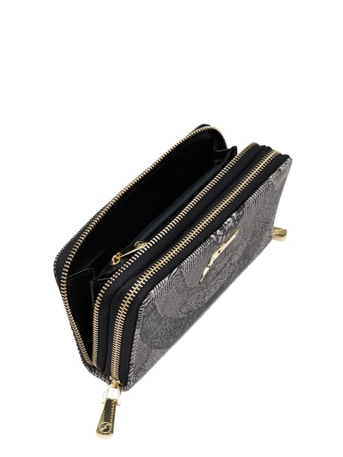 PLANETARIUM Portofel mare cu fermoar dublu gri deschis monocrom/negru - Portofele femei