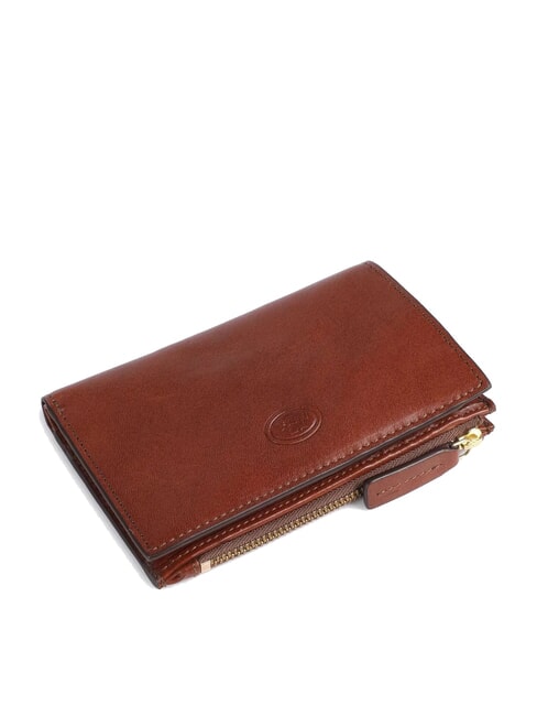 STORY DONNA Portofel din piele cu portofel pentru monede BROWN - Portofele femei