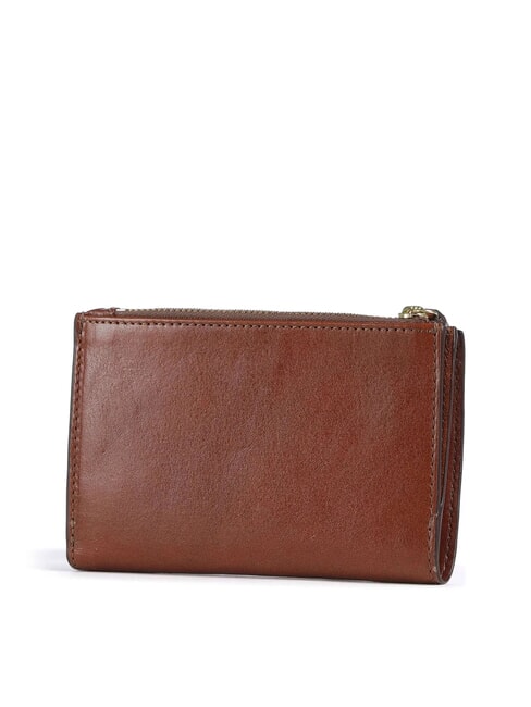 STORY DONNA Portofel din piele cu portofel pentru monede BROWN - Portofele femei