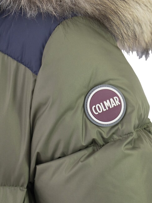 E-CONCRETE KIDS Jachetă matlasată cu glugă și puf tufiș-bleumarin-vulca - Jachete pentru copii