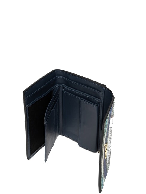 PLANETARIUM Portofel mediu cu clapă acvamarin/bleumarin - Portofele femei