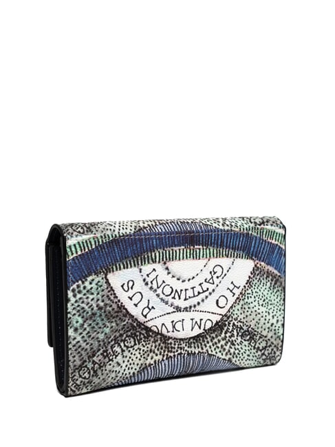 PLANETARIUM Portofel mediu cu clapă acvamarin/bleumarin - Portofele femei