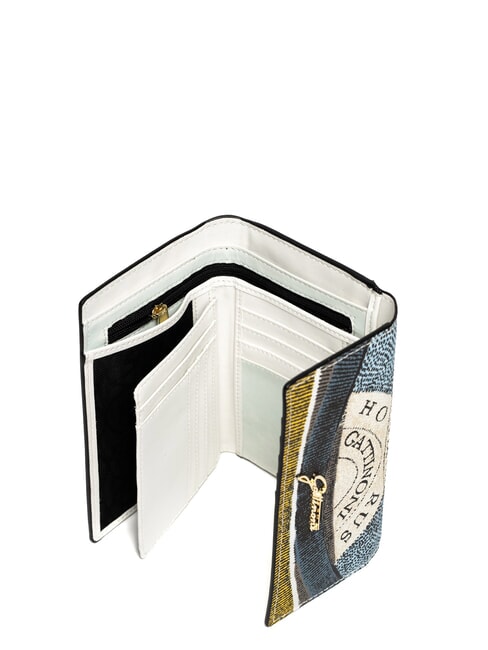 PLANETARIUM Portofel mediu cu clapă lună/alb - Portofele femei