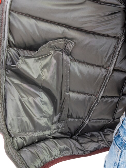 DELUXE Jachetă cu puf și glugă de blană brunetă-&icirc;ntunecată - Jachete de puf pentru femei