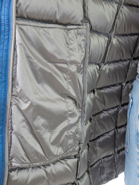 DELUXE Geacă de damă cu puf și glugă din blană darkoxford-darkste - Jachete de puf pentru femei