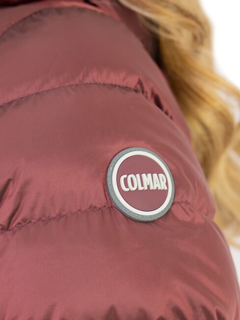 DELUXE Jachetă de puf cu glugă, lungime medie brunetă-&icirc;ntunecată - Jachete de puf pentru femei