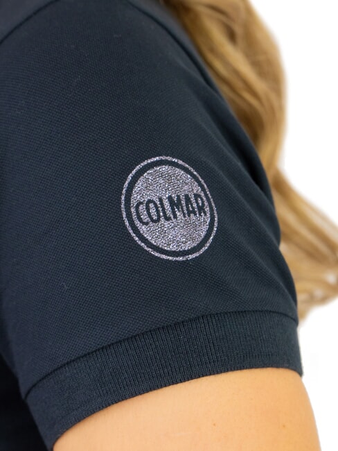 MONDAY Tricou polo de damă cu detalii strălucitoare, croială slim fit albastru marin - maiou Polo