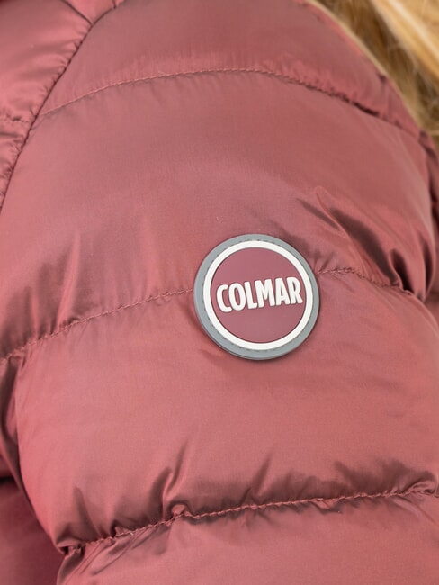 DELUXE Jachetă cu puf și glugă de blană brunetă-întunecată - Jachete de puf pentru femei