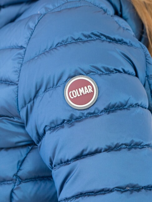 DELUXE Jachetă din puf mulată cu glugă dark oxford - Jachete de puf pentru femei