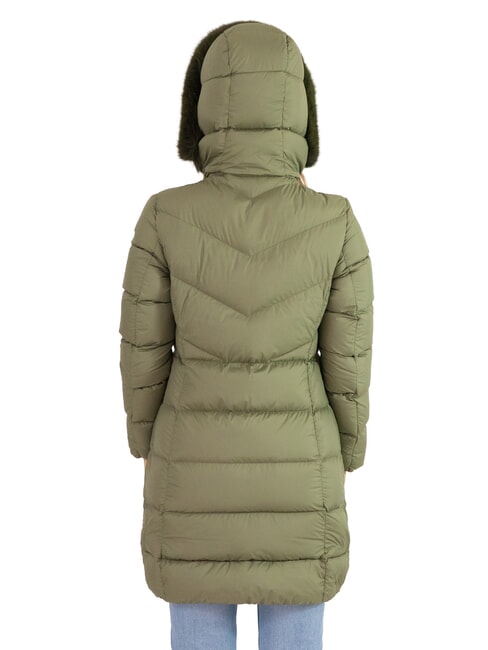 CAPTION Geacă lungă de puf pentru femei cu glugă noroi - Jachete de puf pentru femei