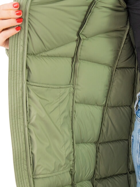 CAPTION Geacă lungă de puf pentru femei cu glugă noroi - Jachete de puf pentru femei